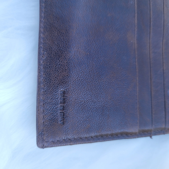 Fendi Brown Leather Wallet Clutch gold logo brass with box Continental - Picture 11 of 15